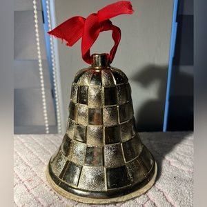 Xmas PLASTIC GOLD GLITTER CHRISTMAS BELL ORNAMENT XMAS TREE ORNAMENT Holiday